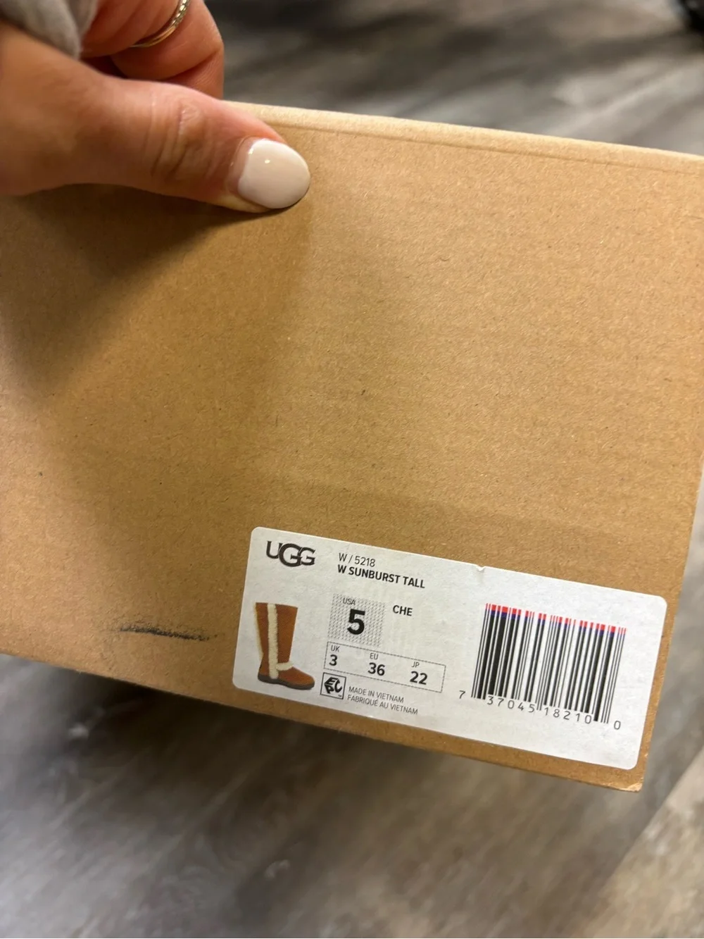 UGG | Sunburst Tall Boots In Chestnut Shearling Lined Size 5 NEW